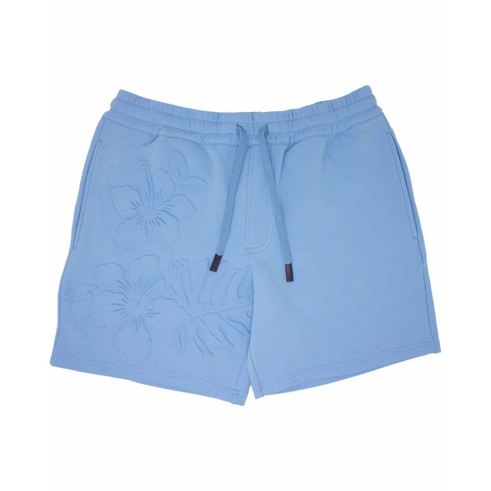 NEW LORDS OF HARLECH men's silus embossed interlock shorts in blue